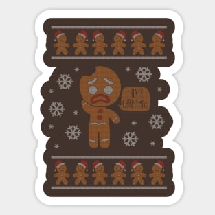 I hate christmas (ugly sweater) Sticker